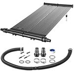 Monzana® Solar Swimming Pool Heating Panel | Lightweight Economical Inline Pool Heater System | Height Adjustable Garden Pool Solar Collector Hot Water Kit with Connections 116x66x6cm