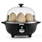 OSTBA Rapid Egg Boiler, 360W Compact Egg Cooker Multi-Functional, 7-Eggs Easy to Peel, Soft, Medium, Hard Boiled, Poacher, Omelet Maker, Steamer, Auto Shut Off, Buzzer, Indicator light, BPA FREE