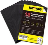 DIYMAG Adhesive Magnetic Sheets, |4" x 6"| 18 Packs, Flexible Magnet Sheets with Adhesive for Crafts, Photos and Die Storage, Easy Peel and Stick, Easy to Cut into Any Shape/Size (4" x 6"-18P)