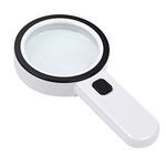 XEREBIAN Magnifying Glass 30X, Large Magnifier with Light, LED Illuminated & Handheld, Premium High Power Magnify Glass for Reading Books, Newspaper (Big 30x Glass)