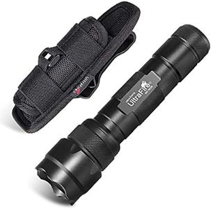 ULTRAFIRE Tactical LED Torch with Flashlight Holster, 1000 Lumens Single Mode Small Torch with Duty Belt Clip Torch Pouch, Bright Mini Torch WF-502B