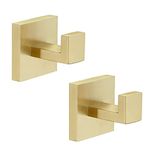 Hallyware 2 Pack SUS304 Stainless Steel Bathroom Heavy Duty Towel Hook Hanger Coat Hook Robe Hook for Wall Mounted,Brushed Gold