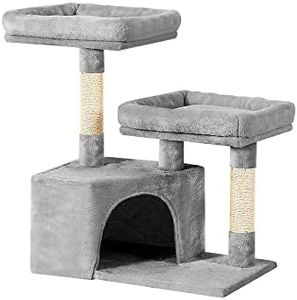 i.Pet Cat Tree Cats Tower Ultimate Scratching Post Pet Bed, 69cm Height Grey Pets Scratcher Cardboard Posts Indoor Kittens Wooden Play House Towers and Trees Corner Toys with Condo