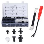 ALXBSONE Car Retainer Clip Kit - 6 popular sizes of car push retainer clips with fastener removal tool and trim removal tool for door bumpers, wing retainers, panel(200Pcs)