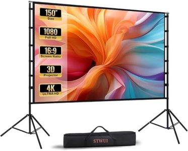 STWUI Projector Screen with Stand - 150 Inch Portable Projector Screens Outdoor Indoor Projector Screen 16:9 4K HD Outdoor Movie Screen with Carry Bag,Enjoy Home Theater Projection Screen
