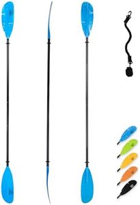 OCEANBROAD Adjustable Fishing Kayak Paddle - 94in/240cm-98in/250cm-102in/260cm Aluminum Alloy Shaft Paddles Kayaking Fishing Oar with Paddle Leash, Blue