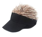 ZEGOO Mens Womens Brown Frosted Hair Visor, Black Hat