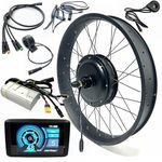 48V1000W Electric Fat Bike 26x4.0inch Hub Motor Kit Rear Drive with Color Display Snow E-Bike Conversion Kit Waterproof 170mm Dropout Big Foot Bike