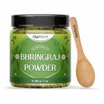 OurHerb Pure & Organic Bhringraj (Eclipta Prostrata) Powder for Natural Hair Care with Wooden Spoon - 200g | 7 Oz