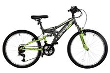 Dallingridge Crossbow Junior Full Suspension Mountain Bike, 24" Wheel, 18 Speed - Graphite/Lime