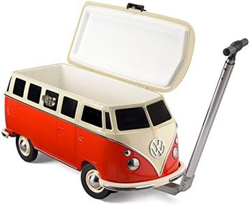 Volkswagen 26 Litre Cool Box on Wheels with Handle- Steel Roller Cooler Box - Official VW Camper Van Indoor & Outdoor Ice Chest for Camping, Picnics, Beach