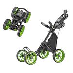 CaddyTek Caddycruiser One Version 8-One-Click Folding 4 Wheel Golf Push Cart, Lime