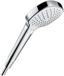 hansgrohe Croma Select E - shower head, hand shower square (110 x 110 mm) with 3 sprays, with anti-limescale function, white/chrome, 26812400