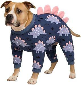 LovinPet Large Dog Pajamas, Four-Leg Stretch Onesie Bodysuit, Lightweight UV-Shielding Pajamas, Anti-Lick Calming Recovery Suit for Surgery, Pull-On for Medium and Large Breeds,Black Pink,L