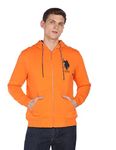 U.S. POLO ASSN. Men's Cotton Turtle Neck Hooded Sweatshirt (USSWS4047_Orange_XL)