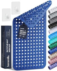 Bathtub Mat Non Slip 35x16 - homerella® Bath Mat Incl. Hooks for Drying, Extra Long, 100% BPA Free, Shower Mat Non Slip Anti Mold, Machine Washable, Shower Mats for Inside Shower Mildew Resistant