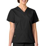 WonderWink Women's Origins Bravo Scrub Top, Black, Small