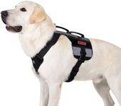 OneTigris Service Reflective Dog harness,Tactical Dog Vest with D-Ring & Handle,High-Visibility Lightweight Safety Dog Vests Suit for Search and Rescue Dog(M, Black)