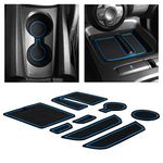 CupHolderHero fits Chevy Camaro Accessories 2010-2024 Premium Custom Interior Non-Slip Anti Dust Cup Holder Inserts, Center Console Liner Mats, Door Pocket Liners 8pc Set (Blue Trim)