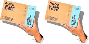 Good Clean Stuff Laundry Detergent Strips Sheets 64 loads Eco Ultra-Concentrated Non-Bio Linen Fresh Scent for Machine and Hand Washing (Pack of 2)