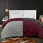 SLEEPINO 500-GSM Winter King Size Comforter | Soft & Fluffy - Breathable Reversible Comforter for King Size 92x106 Inch (Winter Collection_500GSM_Blanket) - WineSilver