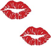 Set of 2 X Red Lips TEMPORARY TATTOO Waterproof Love Kiss mark Valentines day