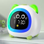 Alarm Clock for Kids, Ok to Wake Clock for Kids with Night Light Auto Off Timer Dual Alarm Sleep Training, Cat Kids Alarm Clock with Ear Light Stay in Bed for Kids and Toddlers