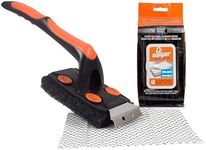 Q-Swiper XL Easy-Clean BBQ Grill Cleaner Set - 1 Long Grill Brush with Scraper and 40 BBQ Grill Cleaning Wipes | Bristle & Wire Free | Safe Way to Remove Grease & Grime for A Clean and Healthy Grill!