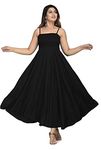 IQRAAR Women's Ball Gown Floor Length Ball Gown (8IQGWNBLCK-S._Black_S)