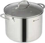 Daniks Professional Stainless Steel Stockpot with Lid 12 Qt | Large Stock Pot for Soup, Stew, Pasta, Vegetables | Induction Deep Cooking Pot