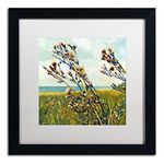 Trademark Fine Art Thistles on The Beach White Matte Artwork by Michelle Calkins, 16 by 16-Inch, Black Frame