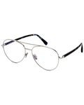 Tom Ford FT5684-B 016 Men's Shiny Palladium Metal Frame Eyeglasses, Shiny Palladium Silver, 55