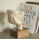 Ellementry Restive Face Ecomix Sculpture - White | Home Decor Showpiece Gift | Figurines | Living Room, Bedroom & Table Top Decoration Accessories | Decorative Gifting Item for Any Occasion