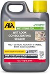 FILA Surface Care Solutions, WET STONE ECO, Waterproofing Sealant for Natural Stone, Wet Look Tile Sealant, Stainproof Patio Sealer Wet Look, Suitable as Indoor and Outdoor Sealant, Dustproof, 1L