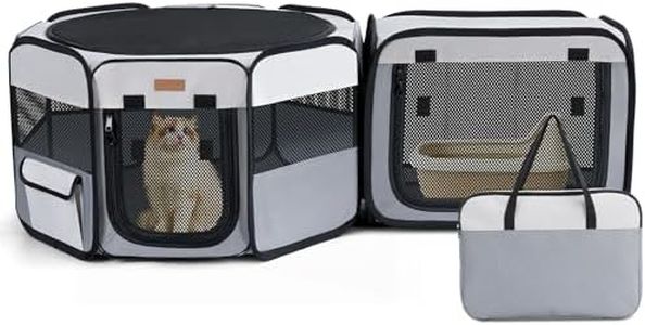 Lekespring Enclos pour Chats 2-en-1, Parc pour Chiens et Petits Animaux Intérieur/Extérieur 120 × 40 cm, Tente Portable Pliable avec Sac de Transport – Utilisable Séparément