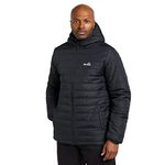 Peter Storm Men's Blisco II Lightweight, Water Repellent & Insulated Jacket with Hood and 2 Pockets, Cold Weather & Winter Padded Puffer Coat, Black, L