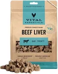 Vital Essentials Beef Liver Dog Treats, 15 oz | Freeze-Dried Raw | Single Ingredient | Premium Quality High Protein Training Treats | Grain Free, Gluten Free, Filler Free