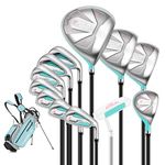 PGM Women's Golf Club Set with 12pcs Clubs - 4 Woods(#1,3,5,4H), 7 Irons(#5,6,7,8,9,PW,SW), and 1 Putter - Golf Stand Bag