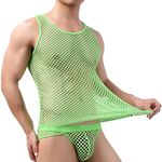 YOOBNG Men's Mesh Vest Undershirt Fishnet T-Shirt Sleeveless Undershirt Hollow Out Tank Top Undershirt