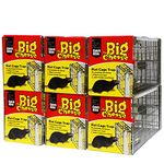 The Big Cheese Rat Cage Trap (Ready to Use Humane Trap for Rodent Pests, Improved Design with Spring Activated Trap Door), 6 Pack