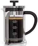 InstaCuppa Premium French Press Coffee Makers with 4 Part Superior Filteration, Heat Resistant Borosilicate Glass Carfafe (1000 ML, Stainless Steel)