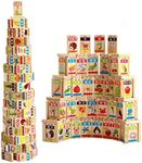 Guaishou New Chinese English Language Learning Wooden Blocks Domino Children's Educational Product Wooden Toys Recognize/Identify Fruits and Animals 100pcs