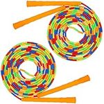 Supertrip Double Dutch Jump Rope Soft Beaded Jump Rope Long Jump Rope 16 FT 2 Pack, Jump Ropes For Women Adult Kids Adjustable Skipping Rope Long Enough for 4-5 Jumpers Orange