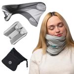 Trtl Pillow Plus - Adjustable Neck Pillow for Airplane Travel - Travel Pillow with Luxury Foam Padding for Head and Neck Support - Lightweight - Machine Washable - Waterproof Carry Bag - Charcoal