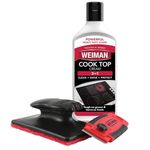 Weiman Cooktop and Stove Top Cleaner Kit - Glass Cook Top Cleaner and Polish 10 oz. Scrubbing Pad, Cleaning Tool, Razor, Scraper