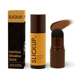 SLICKUP Hairline Shadow Powder Stick for Root Touch Up- Brown | Instant Hair Colour Stick for Grey Hair Coverage | Temporary Hair Powder for Thinning Hair, Bald Spots & Hairline | Natural Finish – 1.5g