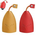 URAQT Car Key Holder, 2Pcs Cute Creative Pull Type Key Cover, PU Leather Cartoon Car Key Holder Case, Large Capacity Not Easy to Pull Down Key Bag, Car Key Case for Men Women