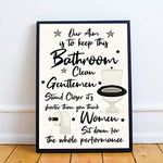 RED OCEAN Get Naked Funny BATHROOM Print Framed Chic Wall Decor For Toilet Bathroom The Loo (A4 Print with Black Frame - Keep Bathroom Clean Cream Bathroom)