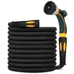 TheFitLife Flexible Expandable Garden Hose - 25ft Kink Free Xhose with 8 Function Spray Nozzle, Multiple Layer Latex Inner and 3/4 inch Fittings, Lightweight Easy Storage Retractable Water Hose