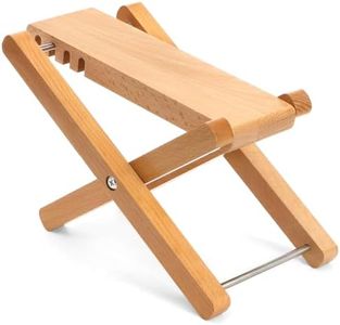 Elsjoy 4-Position Wood Guitar Foot Rest Stool, Folding Guitar Stool with Adjustable Height, Portable Guitar Foot Pedal Stand